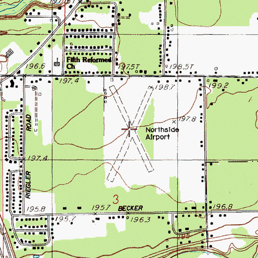 Topographic Map of Northside Airport (historical), MI