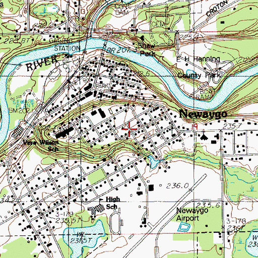 Topographic Map of Newaygo Airport (historical), MI