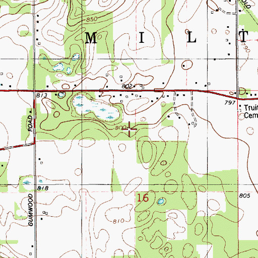 Topographic Map of Rentz Ultralight Airport, MI