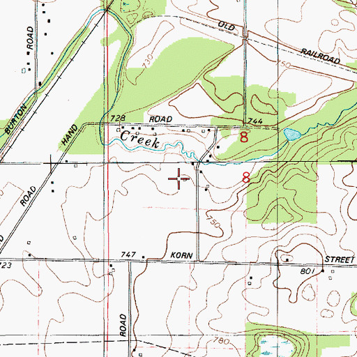 Topographic Map of Crump Airport, MI