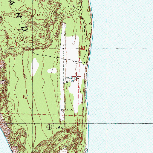 Topographic Map of South Fox Island Airport, MI