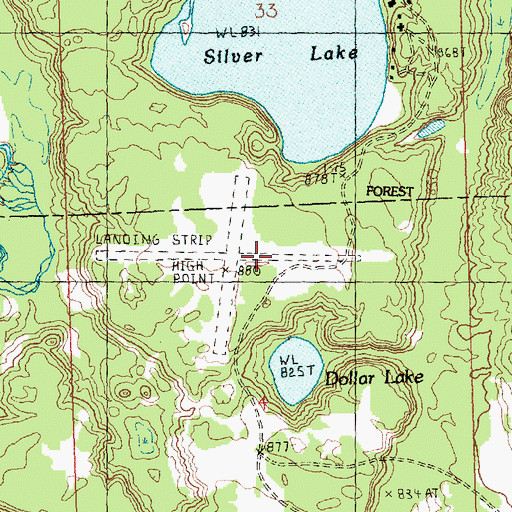 Topographic Map of Black River Ranch Airport, MI