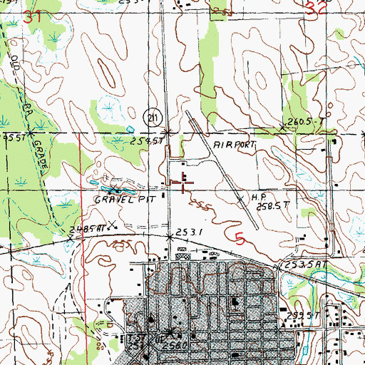 Topographic Map of Leo E Goetz County Airport, MI