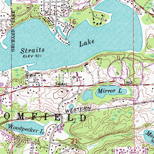 Topographic Map of Adams Heliport, MI