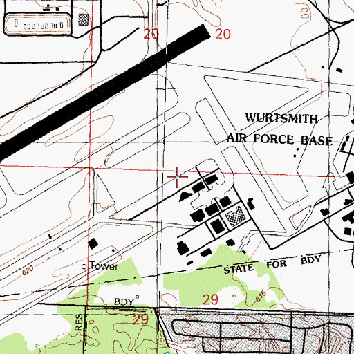 Topographic Map of Oscoda-Wurtsmith Airport, MI