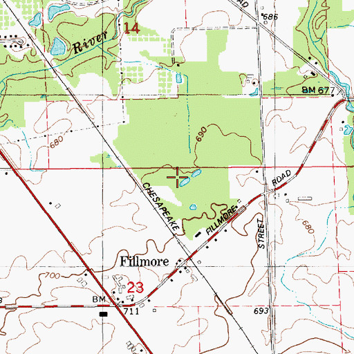 Topographic Map of Phil's Field Airport (historical), MI