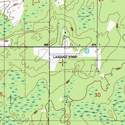 Topographic Map of Ramsy Farm Airport (historical), MI