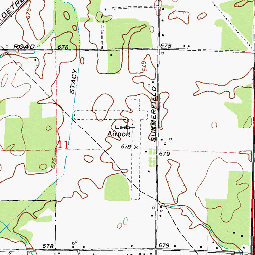 Topographic Map of Lada Airport, MI