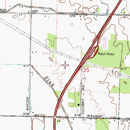 Topographic Map of Air Rahe Airport, MI