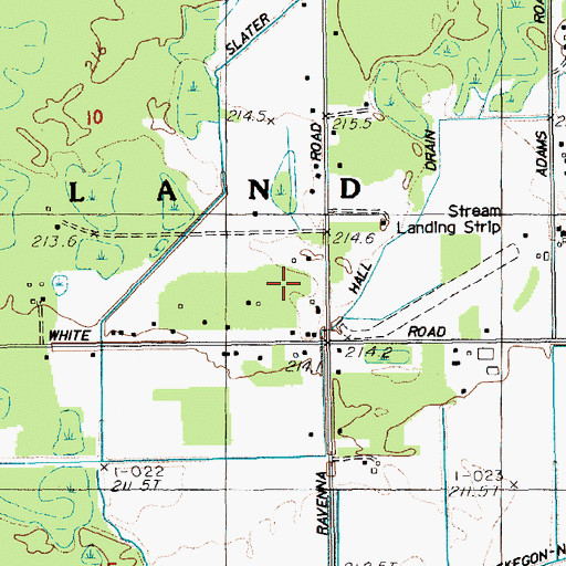 Topographic Map of Streams Airpark (historical), MI