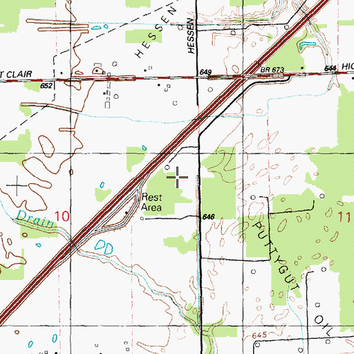 Topographic Map of Adair Airstrip, MI