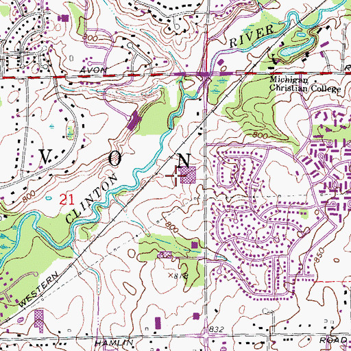 Topographic Map of McPhail Corporation Heliport, MI