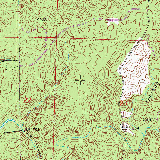 Topographic Map of Chickasaw Town (historical), AL