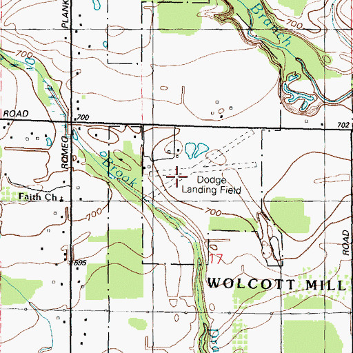 Topographic Map of Dodge Airport (historical), MI