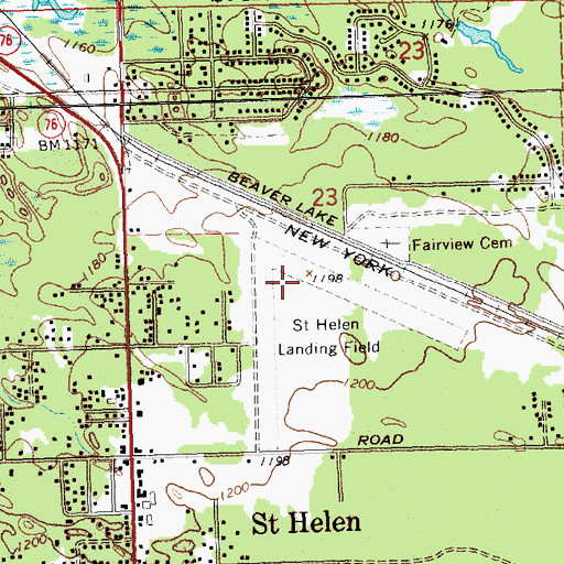 Topographic Map of St Helen Airport, MI