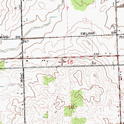 Topographic Map of Glowacki Airport, MI
