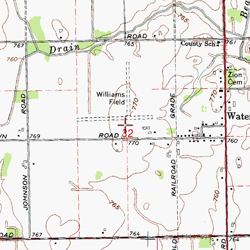 Topographic Map of Williams Field (historical), MI