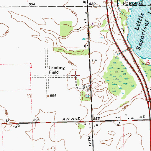 Topographic Map of Perry Airport, MI