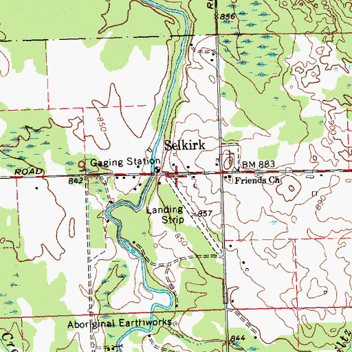 Topographic Map of Thompson Airport (historical), MI