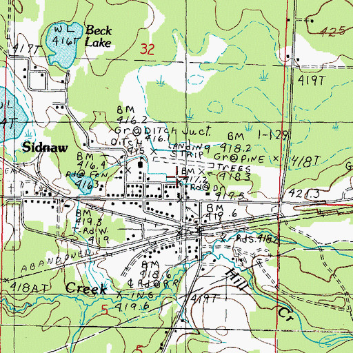Topographic Map of Prickett-Grooms Field, MI