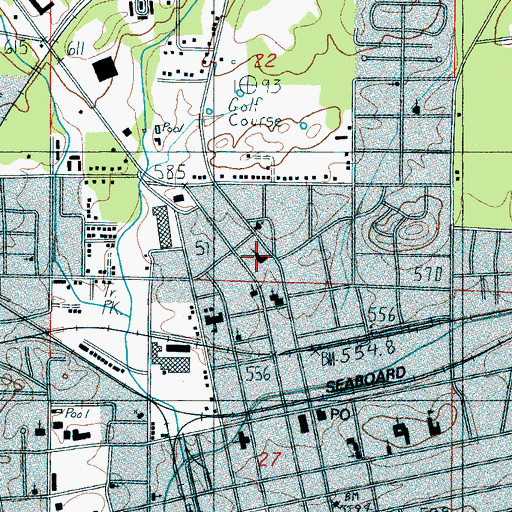 Topographic Map of Church of Christ, AL