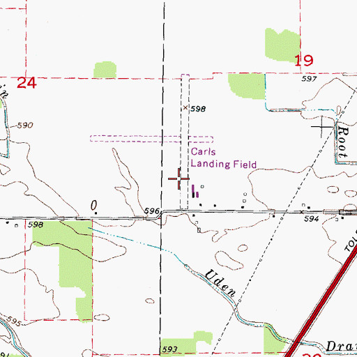 Topographic Map of Carls Airport, MI