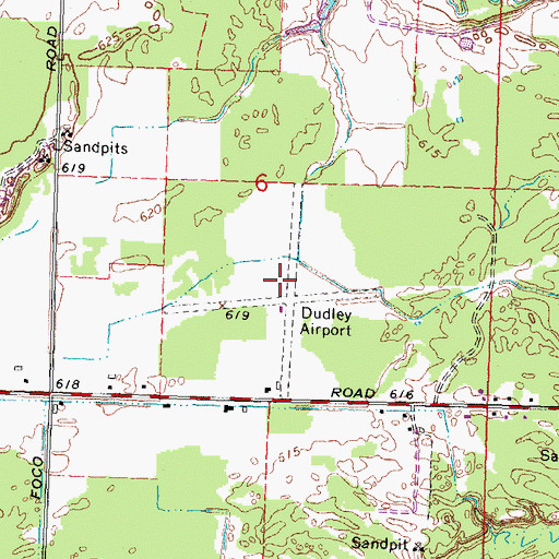 Topographic Map of Dudley Airport (historical), MI
