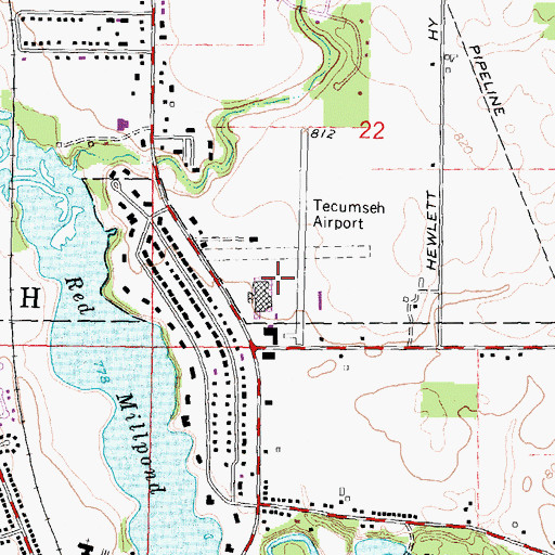 Topographic Map of Al Meyers Airport, MI