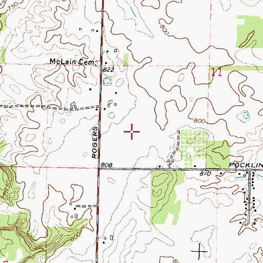 Topographic Map of Merillat Airport, MI