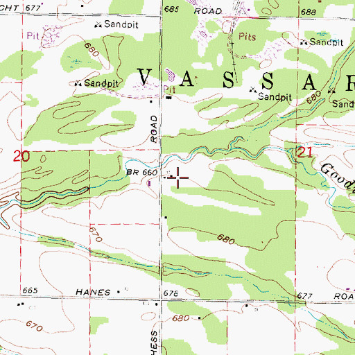 Topographic Map of Vassar Field, MI