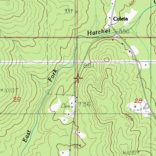 Topographic Map of Coleta, AL