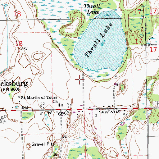 Topographic Map of Thrall Lake Airport, MI