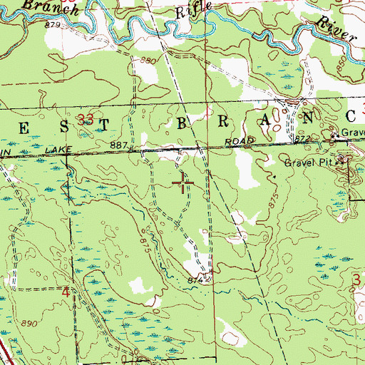 Topographic Map of West Branch Community Airport, MI
