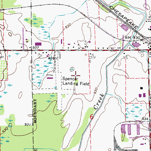 Topographic Map of Spencer Field (historical), MI