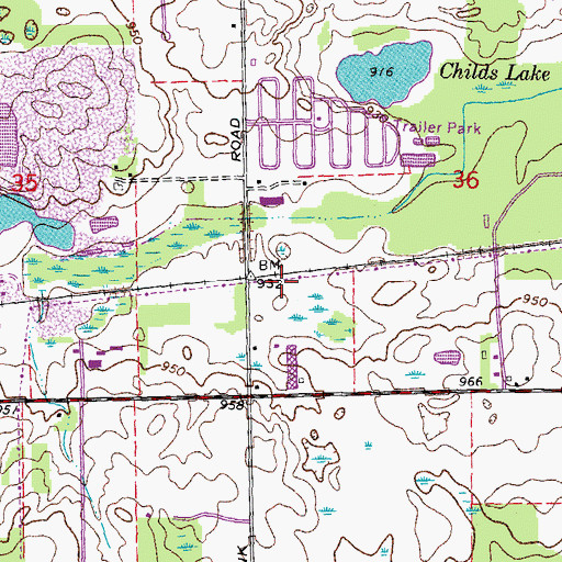 Topographic Map of T and M Companies Heliport, MI