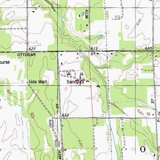 Topographic Map of Curt's Place Airport, MI