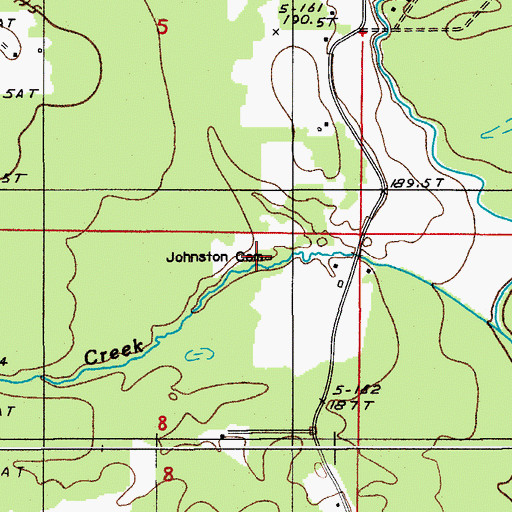 Topographic Map of Johnston Cemetery, MI
