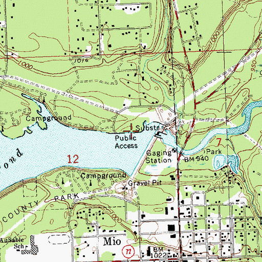 Topographic Map of Wayside Recreation Site, MI