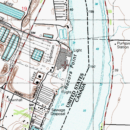 Topographic Map of Recors Point, MI