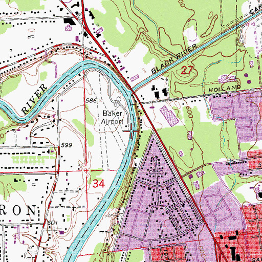 Topographic Map of Black River Boat Club, MI