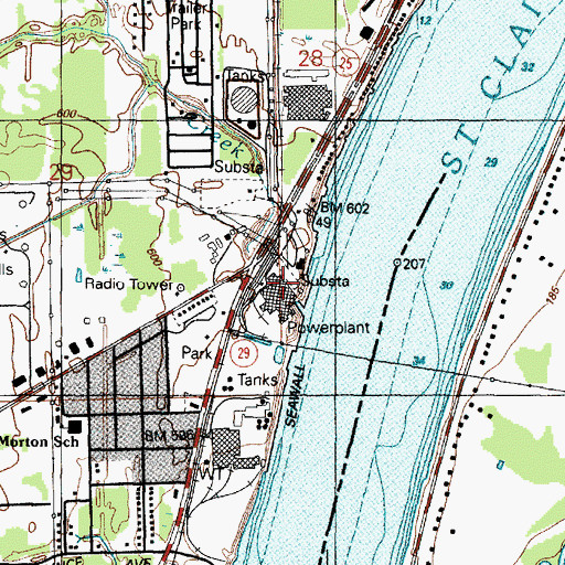 Topographic Map of Detroit Edison Company, MI