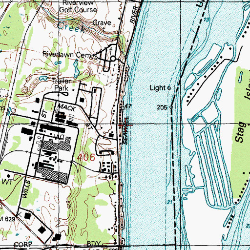 Topographic Map of Stag Islnad Middle Light, MI