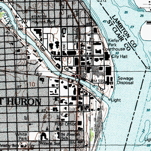 Topographic Map of Port Huron Municipal Dock, MI