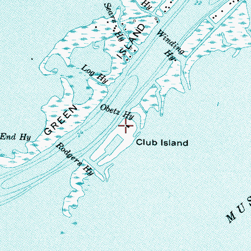 Topographic Map of Clinton River Boat Club, MI