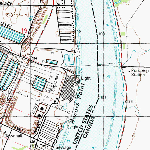 Topographic Map of Dock Upperlight, MI