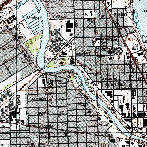 Topographic Map of Buck River Marina, MI