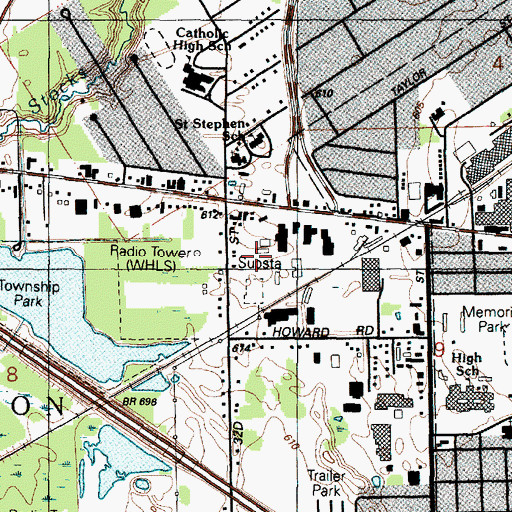 Topographic Map of WHLS-AM (Port Huron), MI