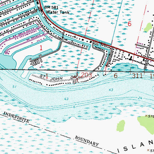 Topographic Map of Saint John Drain, MI
