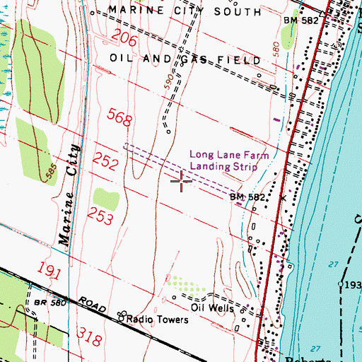 Topographic Map of Long Land Farm Landing Strip (historical), MI