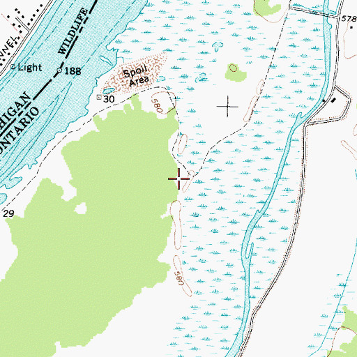 Topographic Map of Algonac Harbor, MI